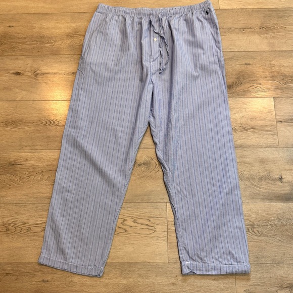 Polo Ralph Lauren Mens 1XLT Pajama Pants Blue Striped Cotton Sleepwear - Picture 1 of 5